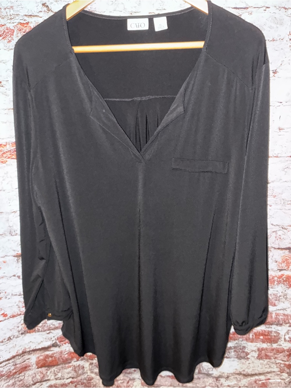 Cato Black V-Neck Tunic Top